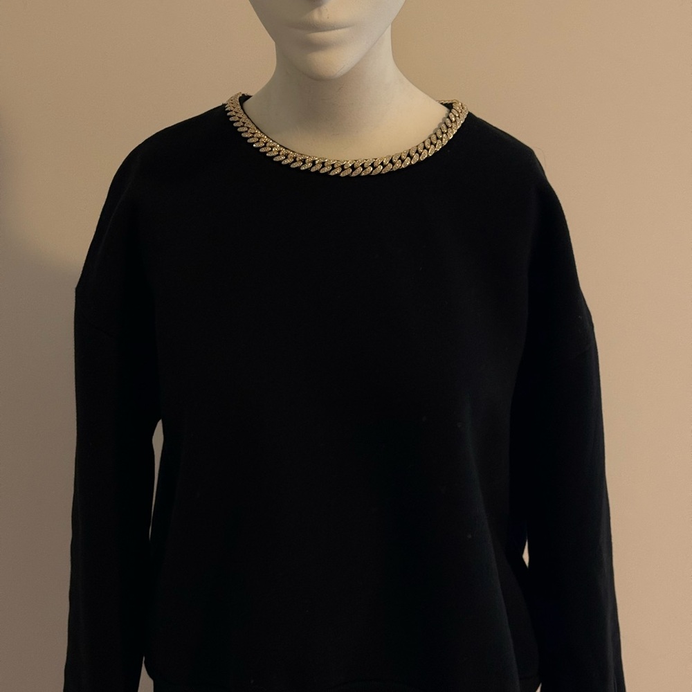 Generation Love Collina Black Sweatshirt with Gold Chain Detail